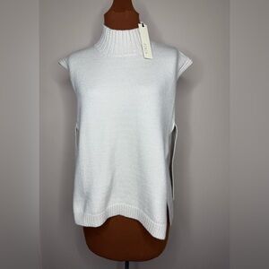 NWT Pinch Cream Knit Turtleneck Sweater Vest Tie Side Size Small